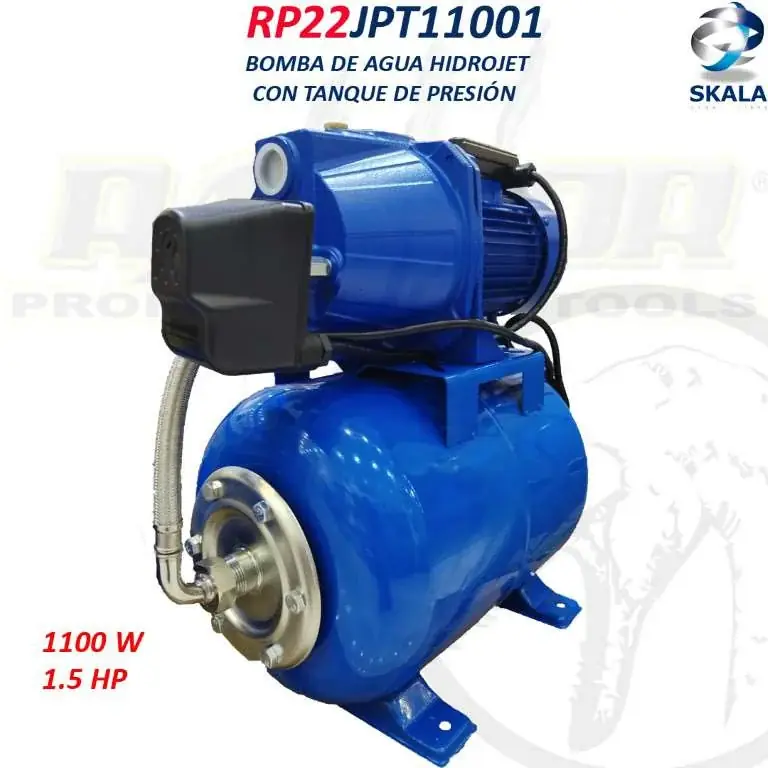 Bomba de agua hidrojet con tanque de presión 1.5 HP – 1100 W