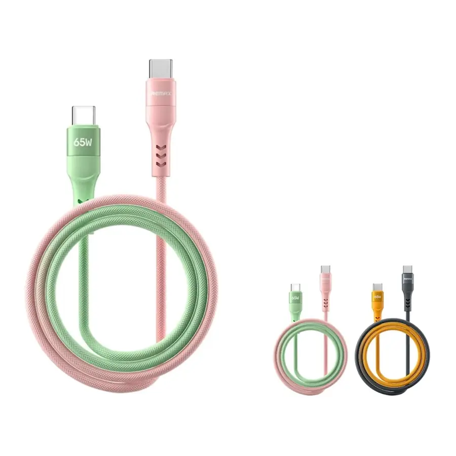 REMAX Glamorous — Cable de Datos Trenzado de Carga Rápida 65W, 1.2M