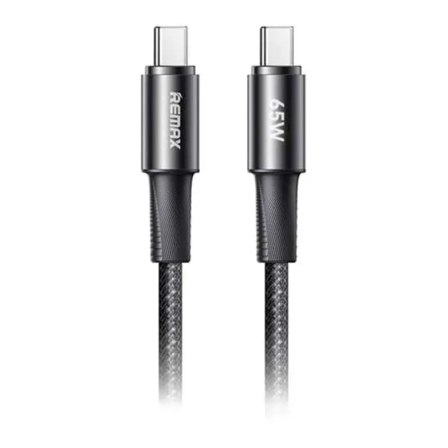 Remax Cable de Datos y Carga Rápida Type-C a Type-C de Aleación con Trenzado, 65W