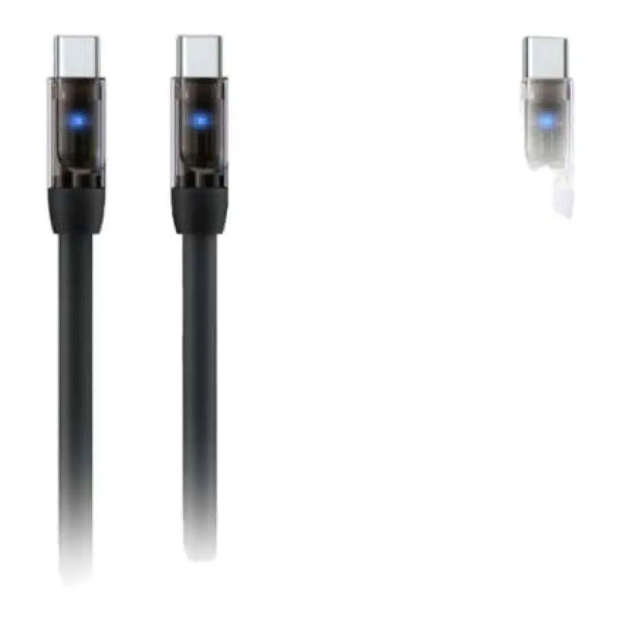 Remax Mecha Series 100W Cable de Datos de Carga Rápida de Silicona Líquida con Luz (C-C)