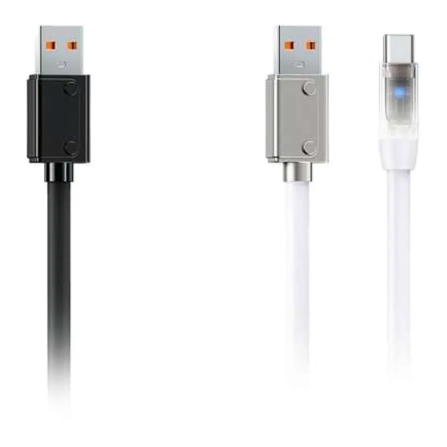 Remax Mecha Series 100W Cable de Datos de Silicona Líquida de Carga Rápida con Luz (A-C)