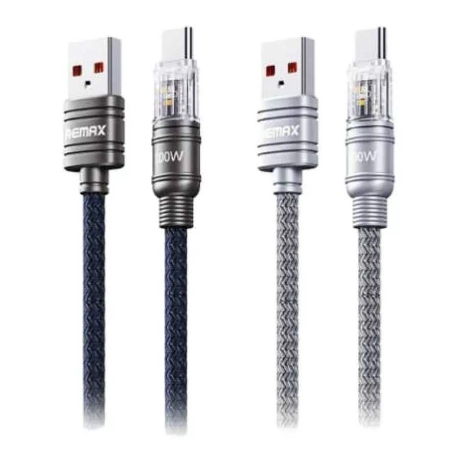 Remax Boundless Series 100W Cable de Datos de Carga Rápida con Luz (A-C) 1.2m