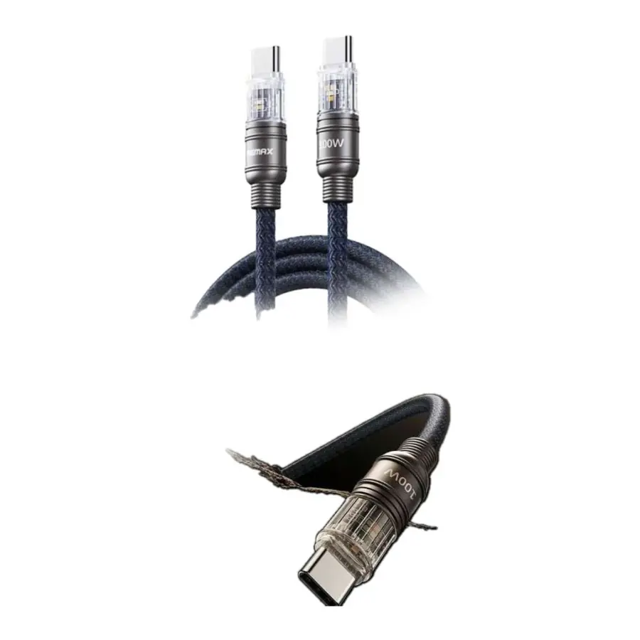 Remax Boundless Series 100W Cable de Datos de Carga Rápida con Luz (C-C) 1.2m