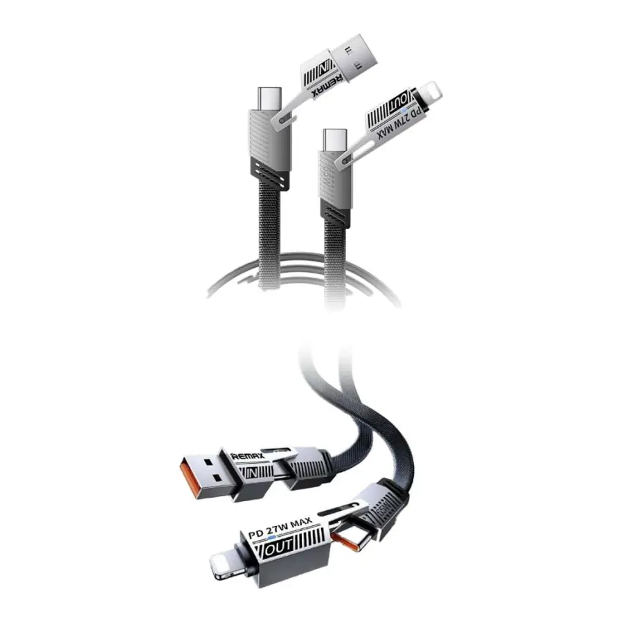 Remax 65W Cable de Datos Multifuncional Trenzado de Aleación de Zinc