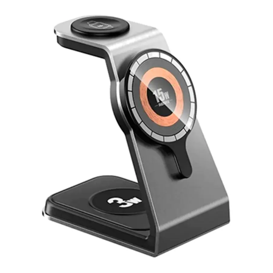 Cargador Inalámbrico Magnético 3 en 1 con Soporte - Zunya Series 20.5W