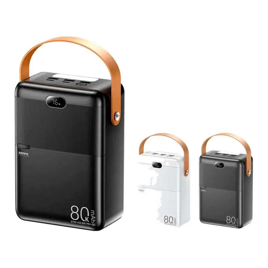 Remax Serie Piloteer Power Bank de Carga Rápida PD+QC 27W + 22.5W, 80000mAh