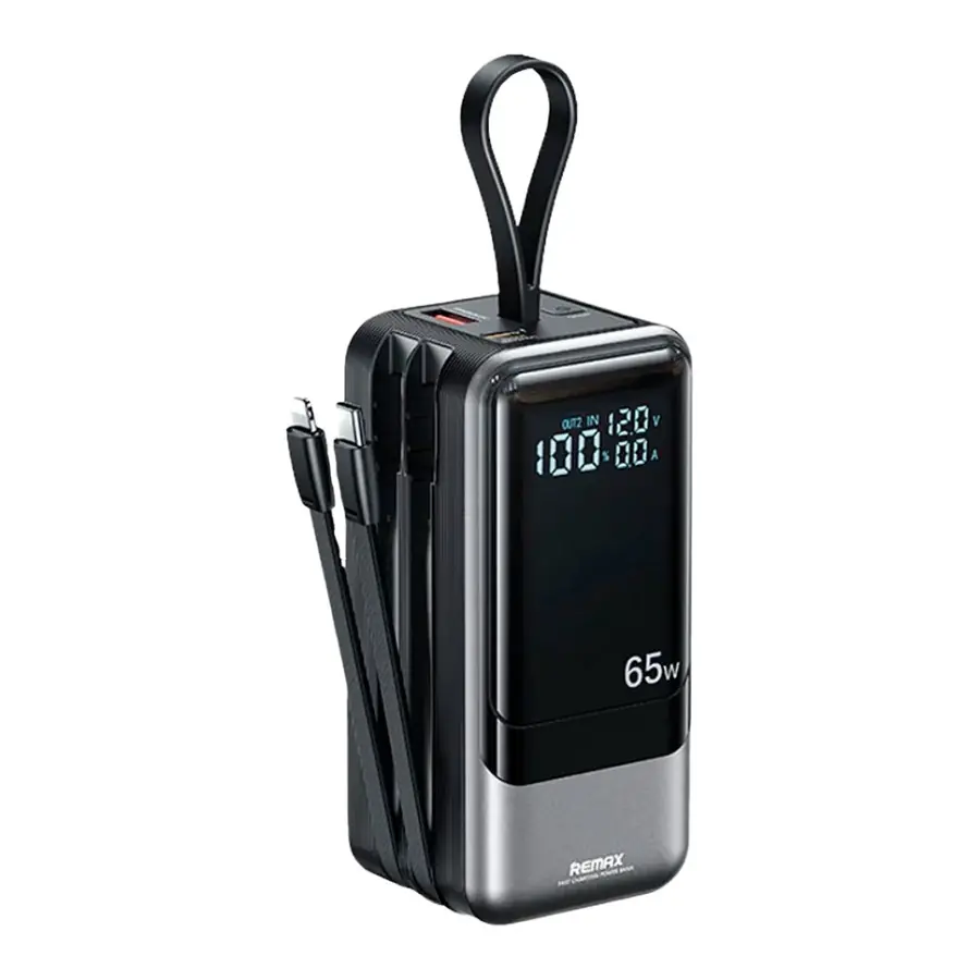 Power Bank Remax Dinba Series de 20000mAh con Carga Rápida PD+QC 65W+60W y 2 Cables Desmontables