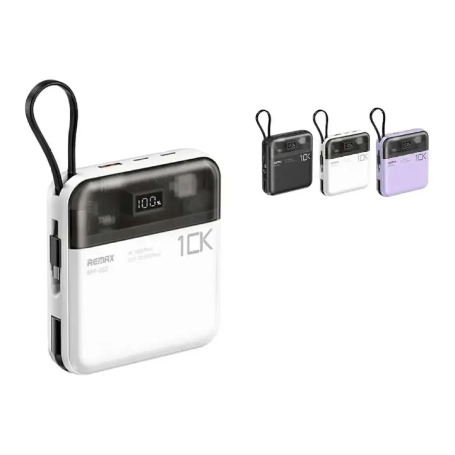 Remax Sucha Pro Series PD 20W+QC 22.5W Power Bank con 2 Cables de Carga Rápida 10000mAh