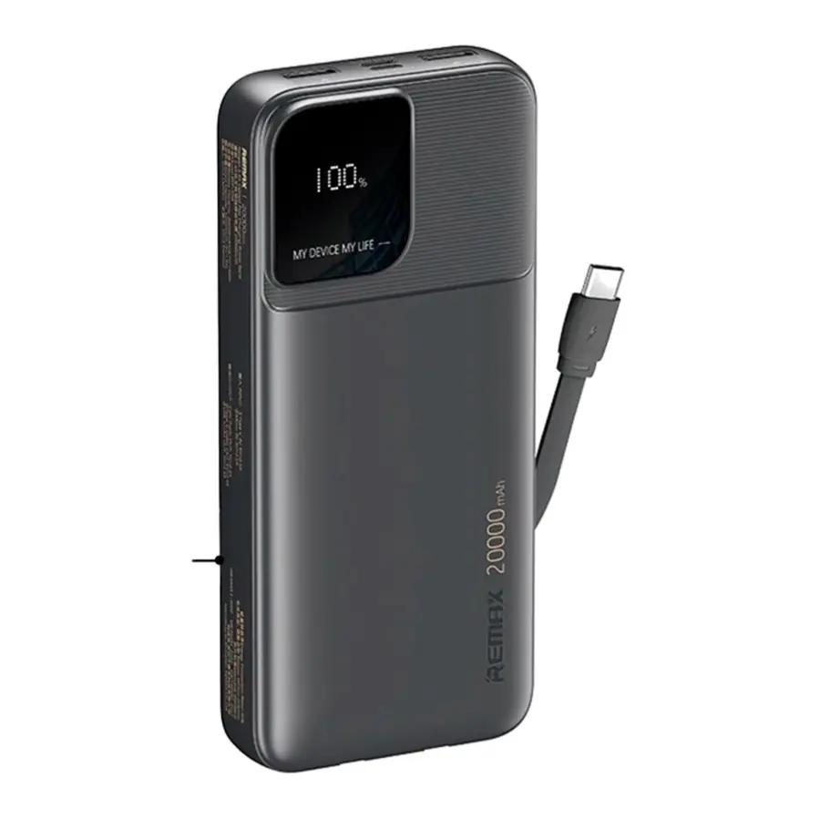 Rellaen Series Power Bank 20000mAh 2.4A con Cable Integrado