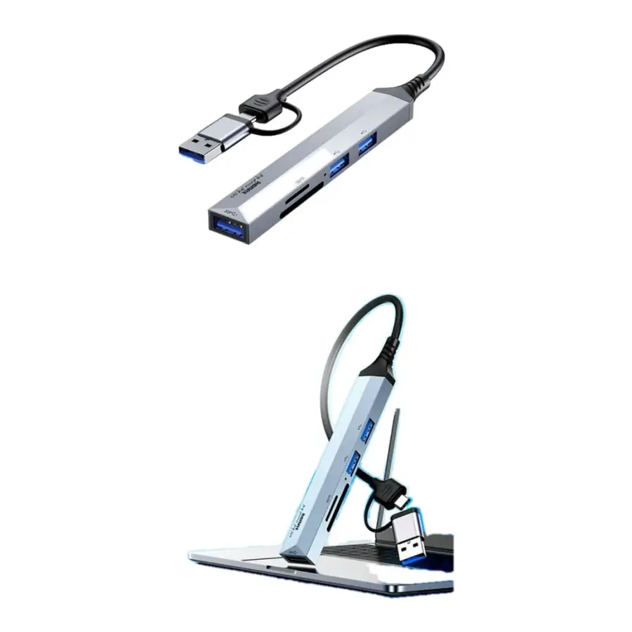 Remax Hub Tipo-C+USB de Aleación de Aluminio 5 en 1