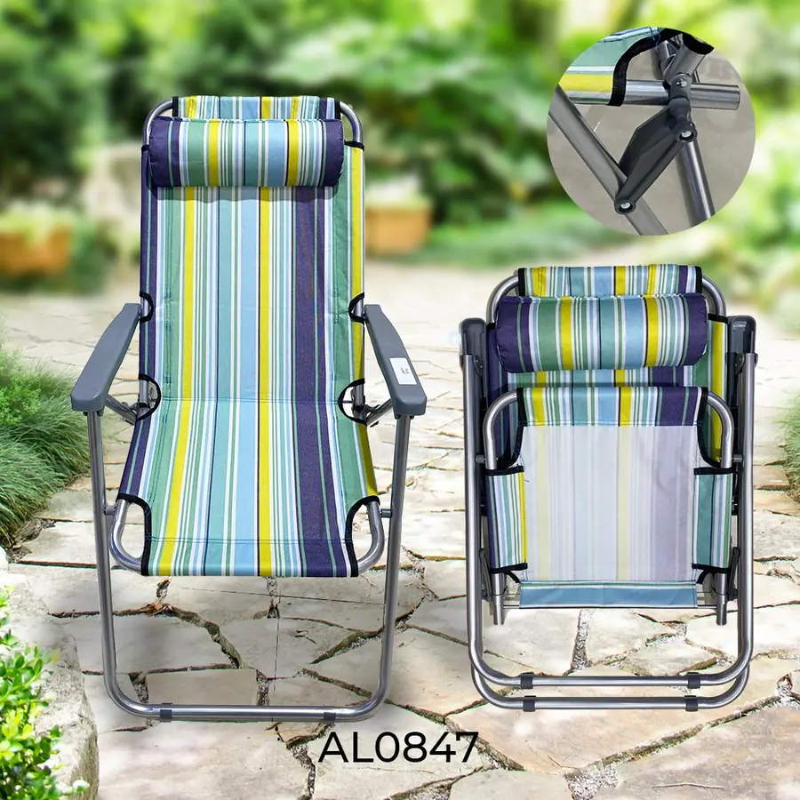 Silla playera plegable con almohadilla