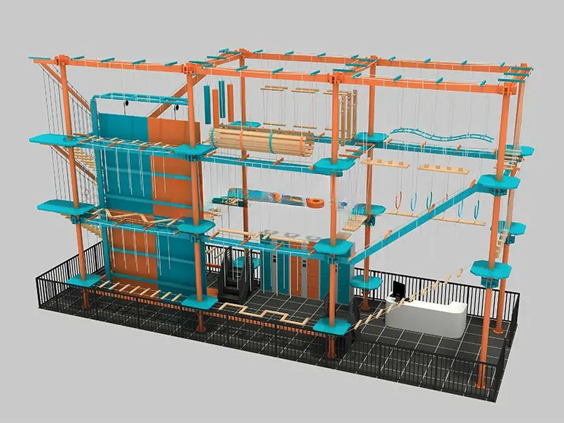 Circuito de cuerdas · 1.5 × 0.4 × 7.8 m