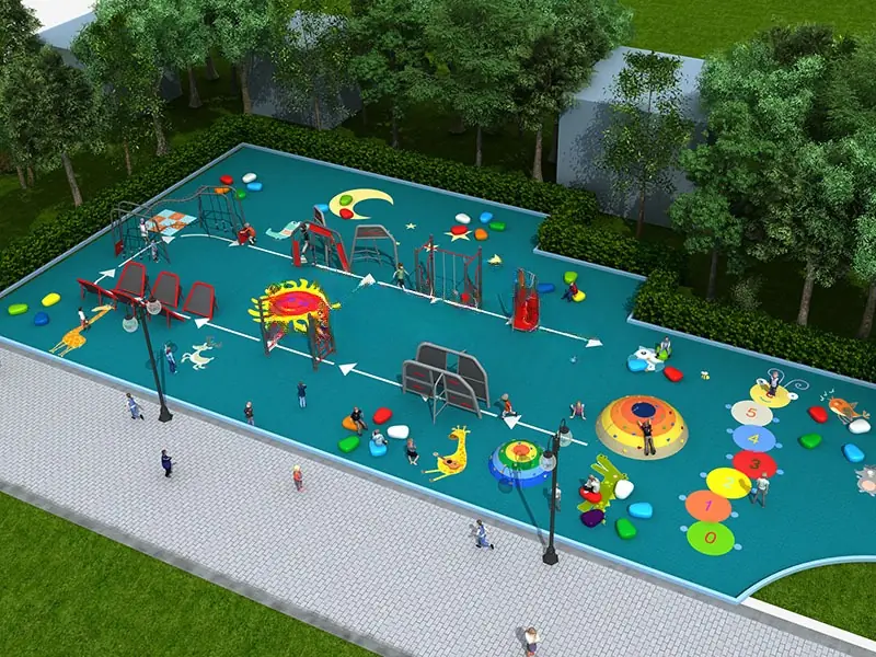 Gimnasio infantil al aire libre · 1.4 × 0.8 × 2.6 m