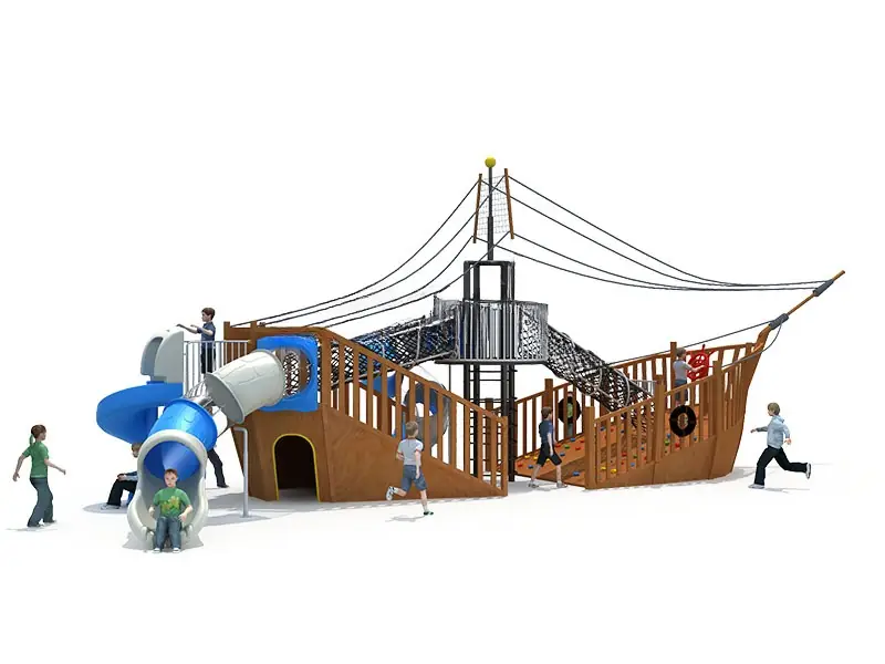 Playground exterior Serie Barco pirata · 16.5 × 8.5 × 6.6 m