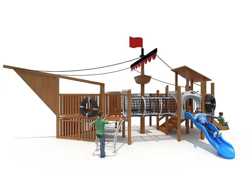 Playground exterior Serie Barco pirata · 10.8 × 7 × 4.7 m