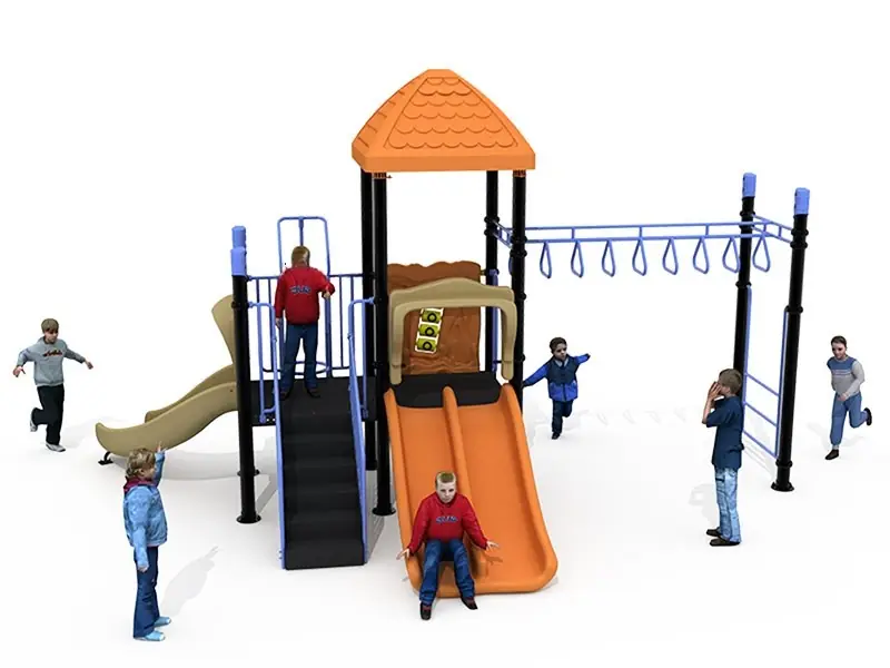 Playground exterior Serie Clásica · 6.38 × 3.76 × 3.8 m · Modelo 0153