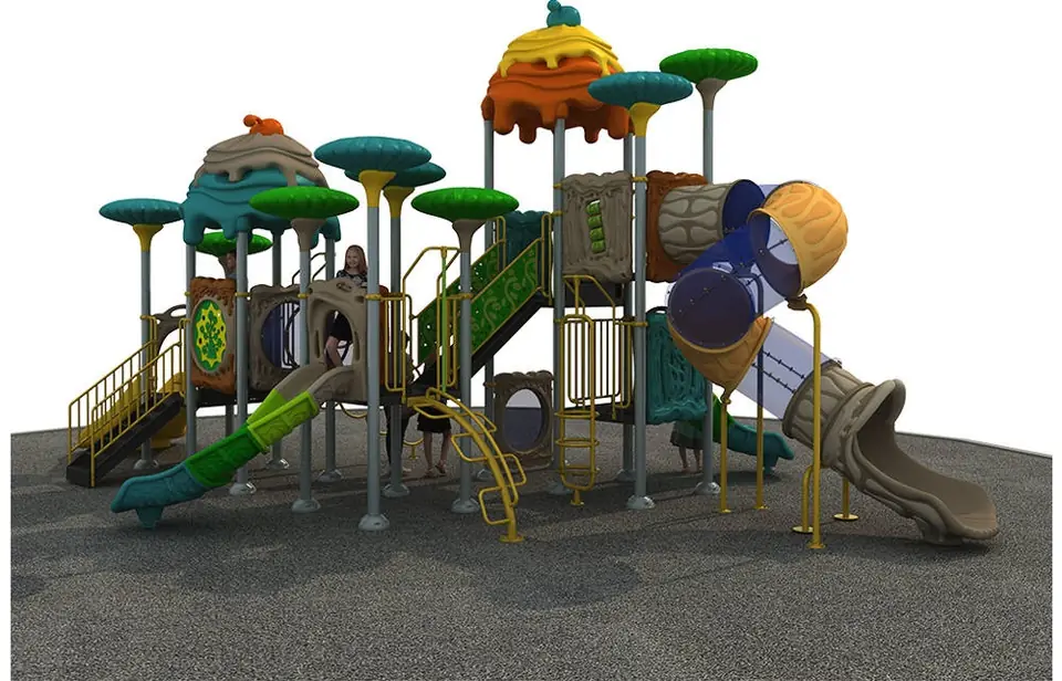 Playground exterior Serie Cuentos de hadas · 11.26 × 9.26 × 5.63 m · Modelo 0196