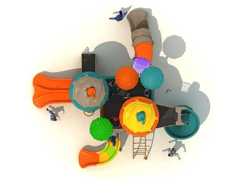 Playground exterior Serie Cuentos de hadas · 7.63 × 7.26 × 4.89 m · Modelo 0231