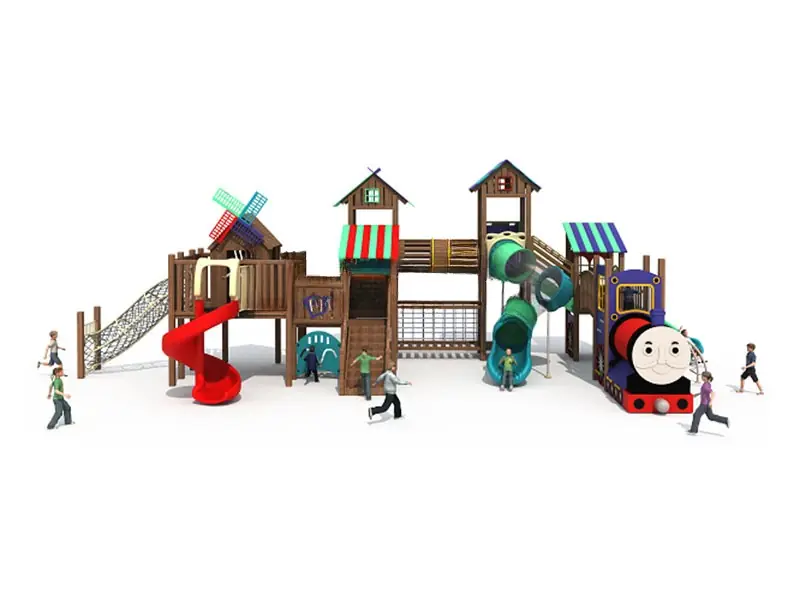 Playground exterior Serie Madera · 15 × 7.5 × 5 m