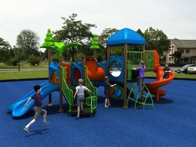 Playground exterior Serie Sabiduría · 5 × 8.3 × 3.8 m · Modelo 0446