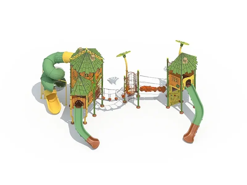 Playground exterior Serie Selva tropical · 12.13 × 8.09 × 6.05 m