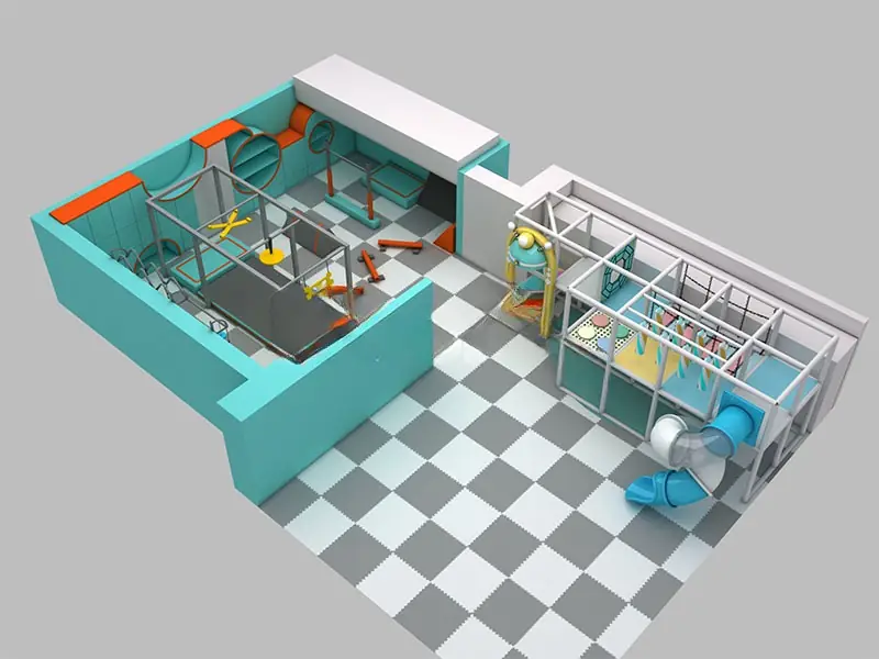 Playground interior · 16.3 × 9.5 × 6 m