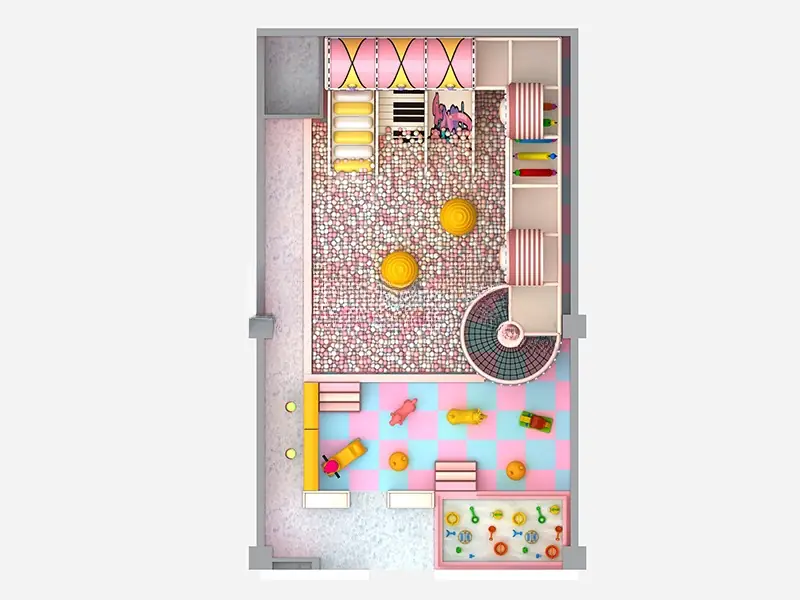 Playground interior con piscina de pelotas · Modelo 0074