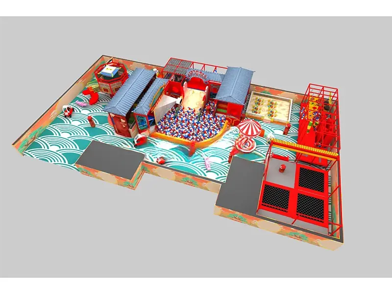 Playground interior con trampolín · Modelo 0106