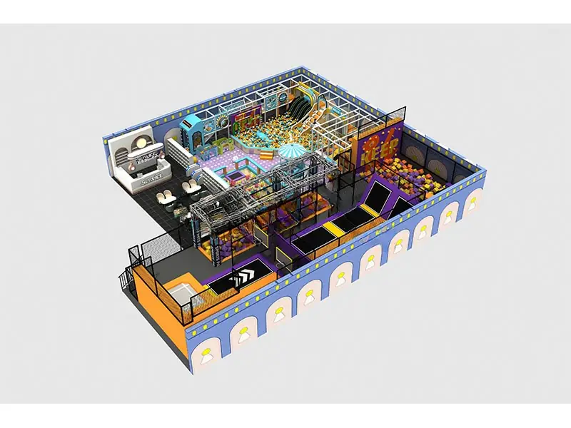 Playground interior con trampolín · 400 m²