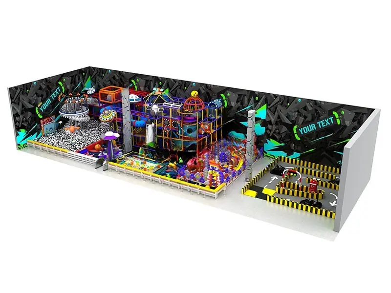 Playground interior tema selva · 10 × 10 m