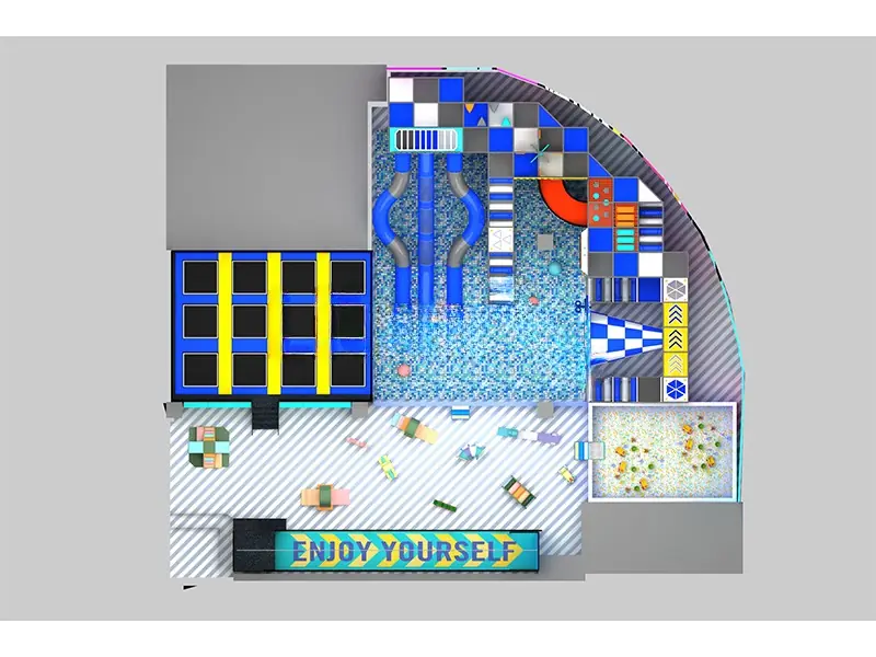 Playground interior tema océano con piscina de pelotas · Modelo 0150
