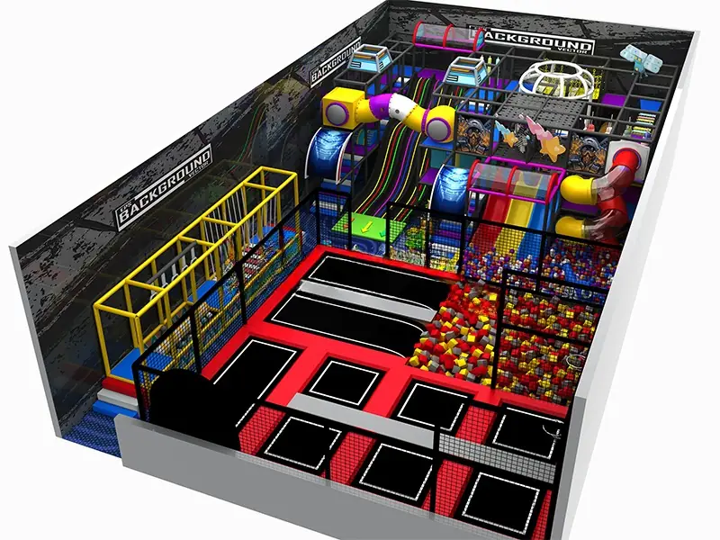 Playground interior con trampolín · Modelo 0161