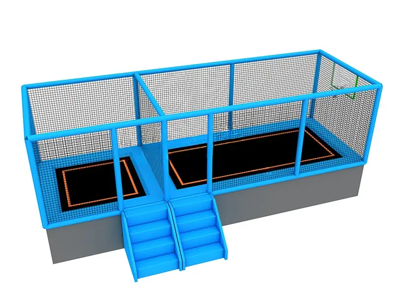 Playground interior con trampolín · 7.5 × 5 m