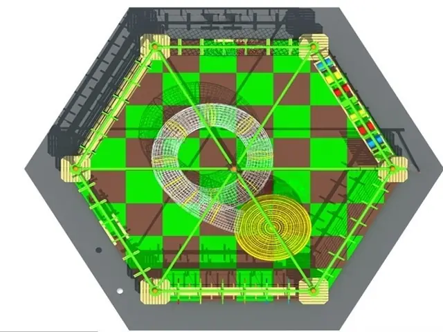 Circuito de cuerdas interior · 10 × 9.6 × 5.1 m · Modelo 0187