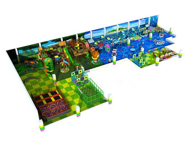 Playground interior tema selva · 65.49 × 31.1 × 4.8 m