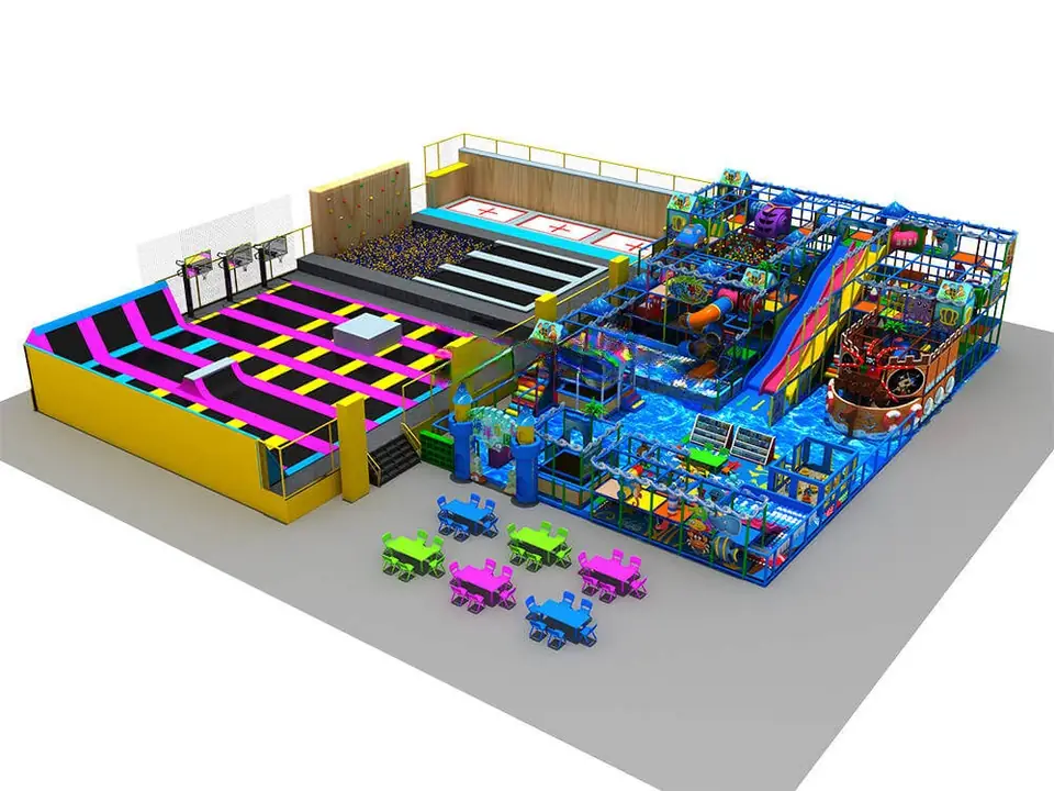 Playground interior con trampolín · Modelo 0246