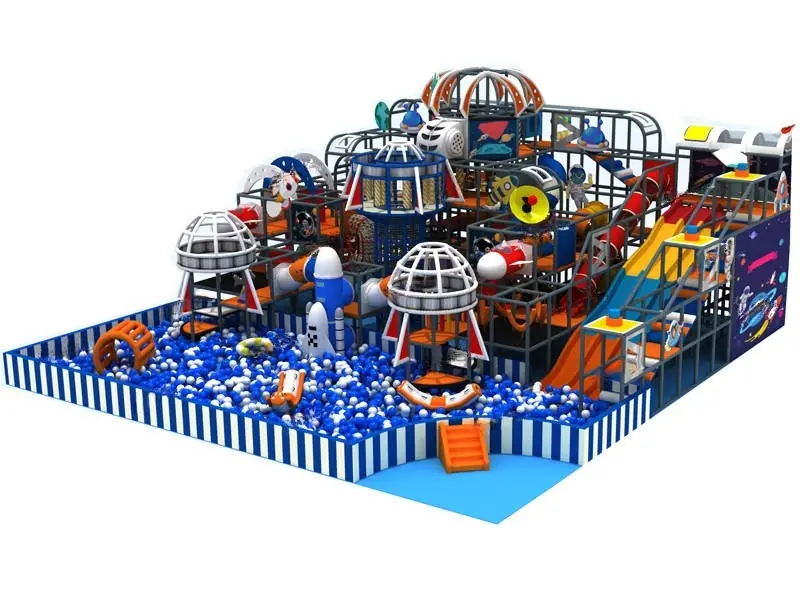 Playground interior tema espacial · 18 × 18.8 m