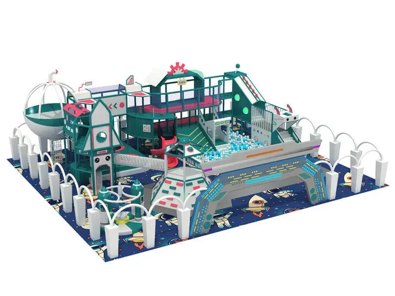 Playground interior tema espacial · 700 m²