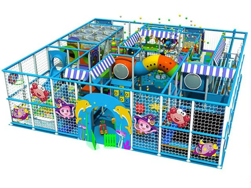Playground interior tema océano · 10 × 10 × 2.8 m