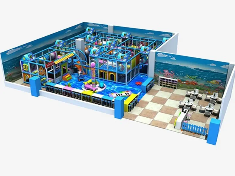 Playground interior tema océano · 22 × 15.9 × 3.4 m