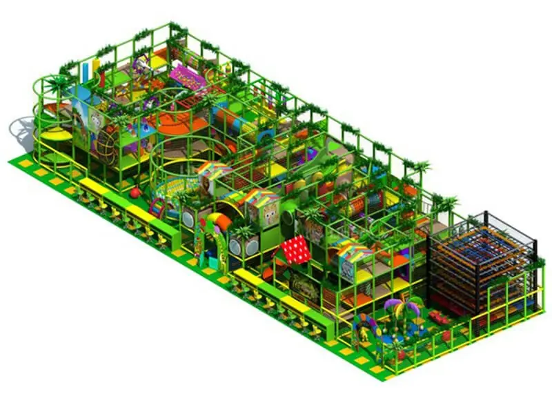 Playground interior tema selva · 11 × 29.5 × 4.5 m · Modelo 0293