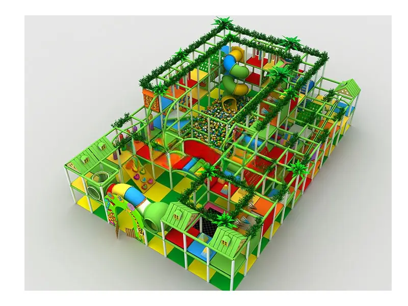 Playground interior tema selva · 15 × 10 m
