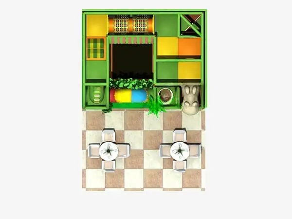Playground interior tema selva · 6.4 × 5 × 4.2 m