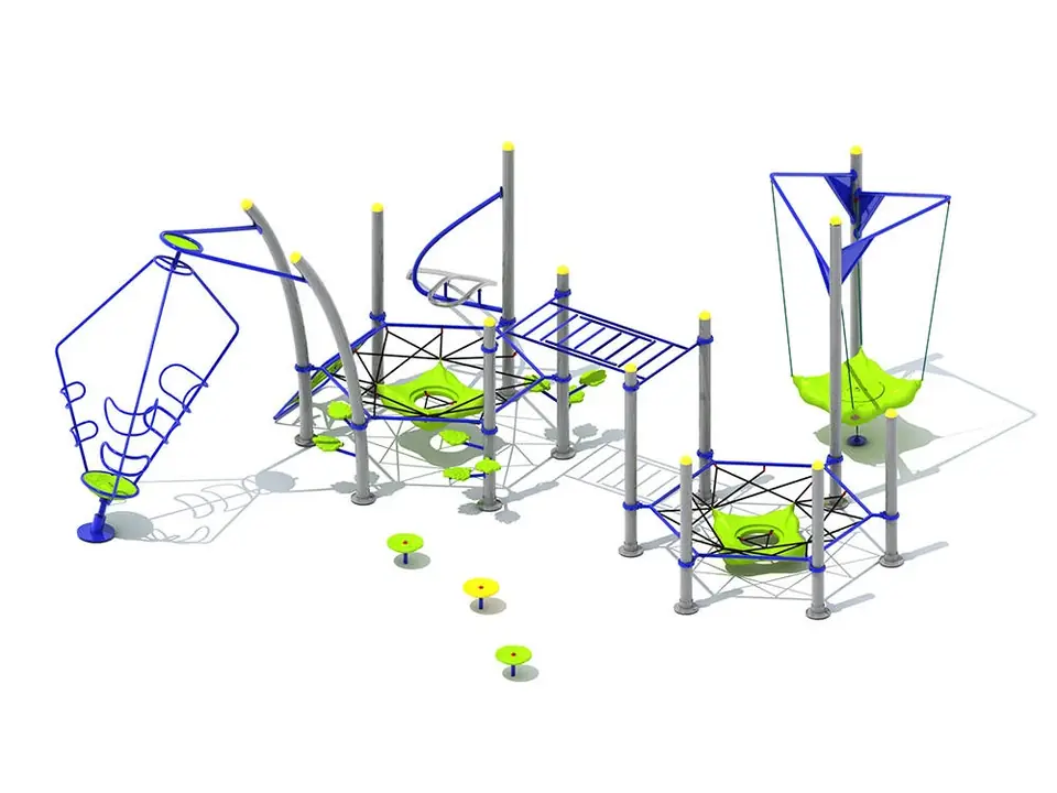 Playground de redes de cuerda · 7.32 × 6.49 × 3.87 m