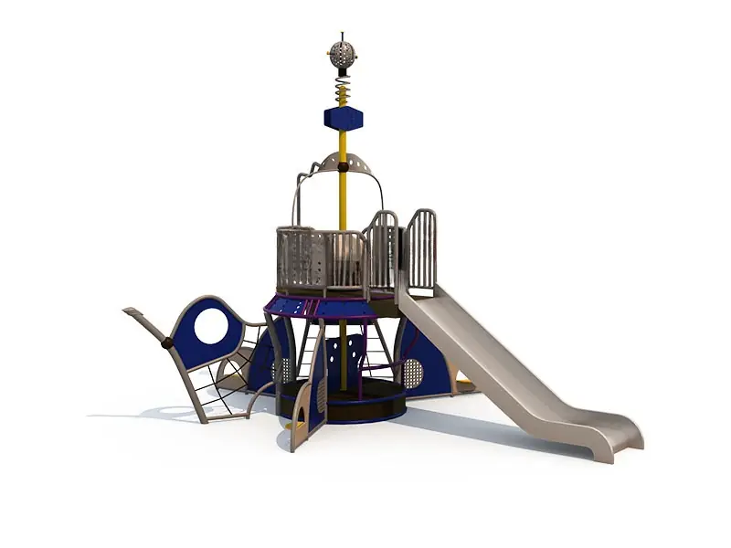 Playground de redes de cuerda con tobogán · Modelo 0021