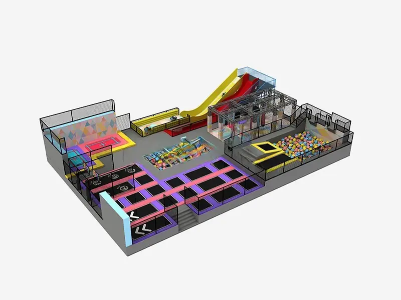 Parque de trampolines interior · 600 m²