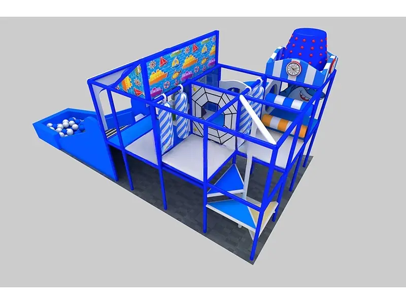 Parque de trampolines interior con tobogán