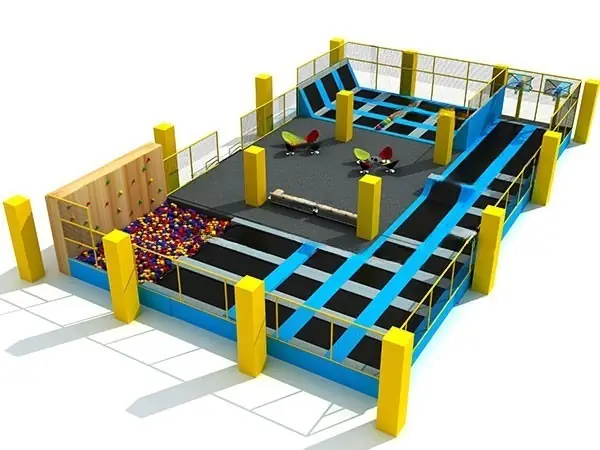 Parque de trampolines interior · 28.5 × 13 × 4.5 m