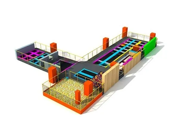 Parque de trampolines interior · 43.1 × 31.4 × 5 m