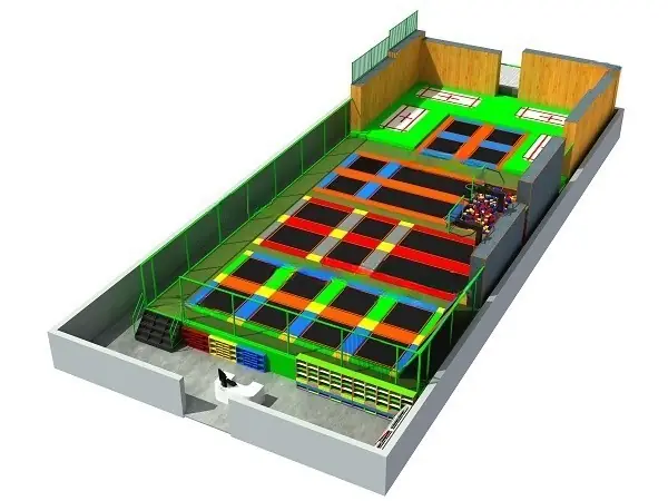 Parque de trampolines · 12.04 × 26.03 × 5 m